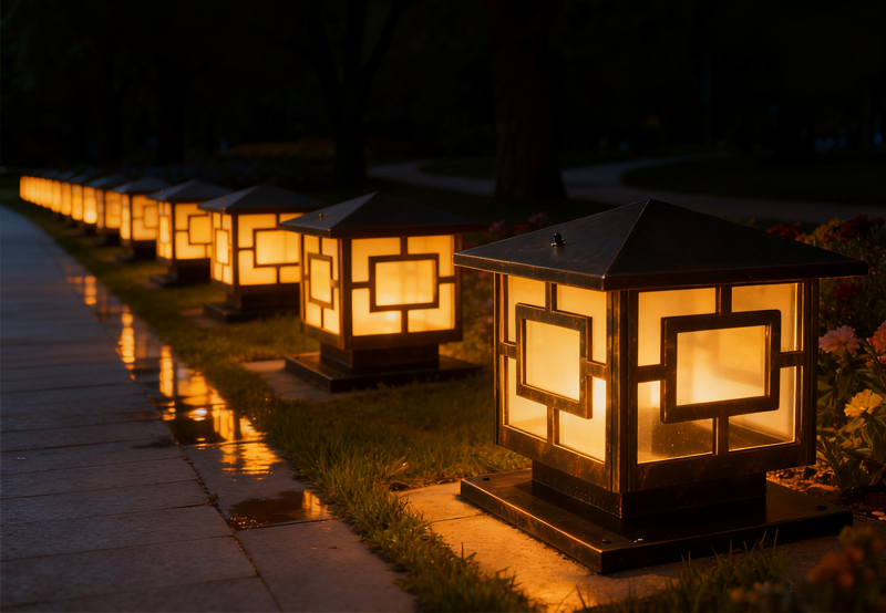 Versatile Waterproof Post Top Lamps for Streets, Parks, and Courtyards
